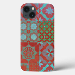 Coole, trendige ägäische Fliesen in Rot und Blau Case-Mate iPhone Hülle