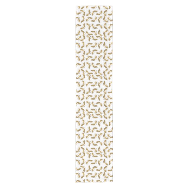 Coole trendige Imitate Gold Glitzer High Heels Sch Kurzer Tischläufer (Vorderseite)