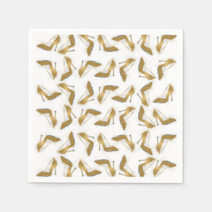 Coole trendige Imitate Gold Glitzer High Heels Sch Serviette