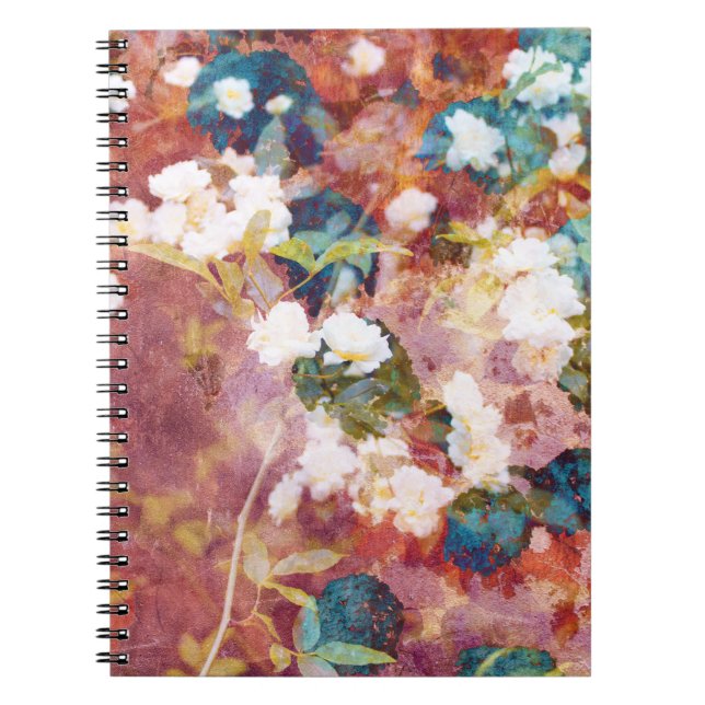 Coole, trendige Kunst der romantischen Blume Notizblock (Vorderseite)