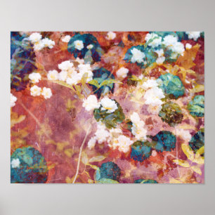 Coole, trendige Kunst der romantischen Blume Poster