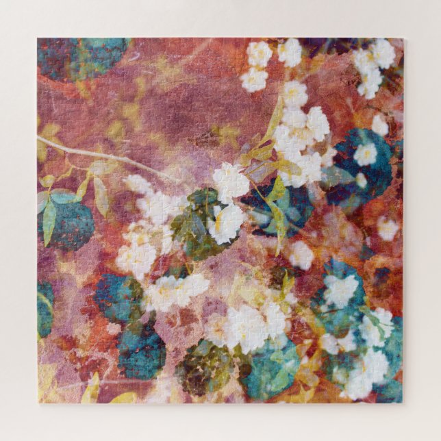 Coole, trendige Kunst der romantischen Blume Puzzle (Horizontal)