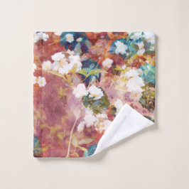 Coole, trendige Kunst der romantischen Blume Waschlappen