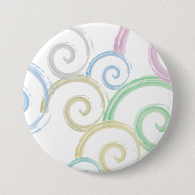 Coole, trendige, moderne Wellenwasser-Farbbürsten Button (Vorderseite)