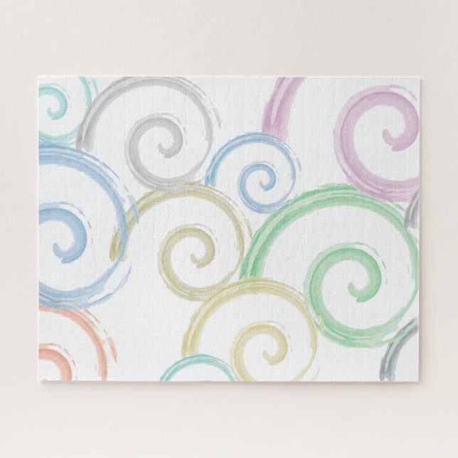 Coole, trendige, moderne Wellenwasser-Farbbürsten Puzzle (Horizontal)