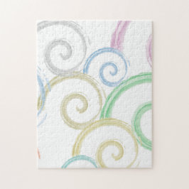 Coole, trendige, moderne Wellenwasser-Farbbürsten Puzzle