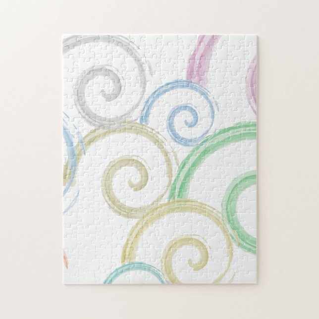 Coole, trendige, moderne Wellenwasser-Farbbürsten Puzzle (Vertikal)