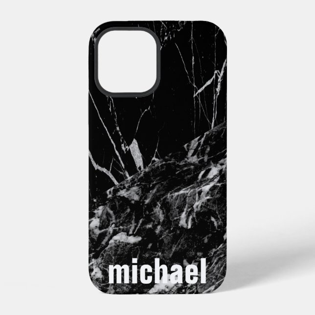 Coole trendige schwarze Marmor-Hülle Case-Mate iPh iPhone Hülle (Rückseite)
