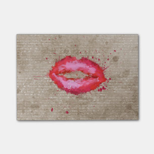 Coole trendige Vintage Aquarelllips Spritzer Post-it Klebezettel
