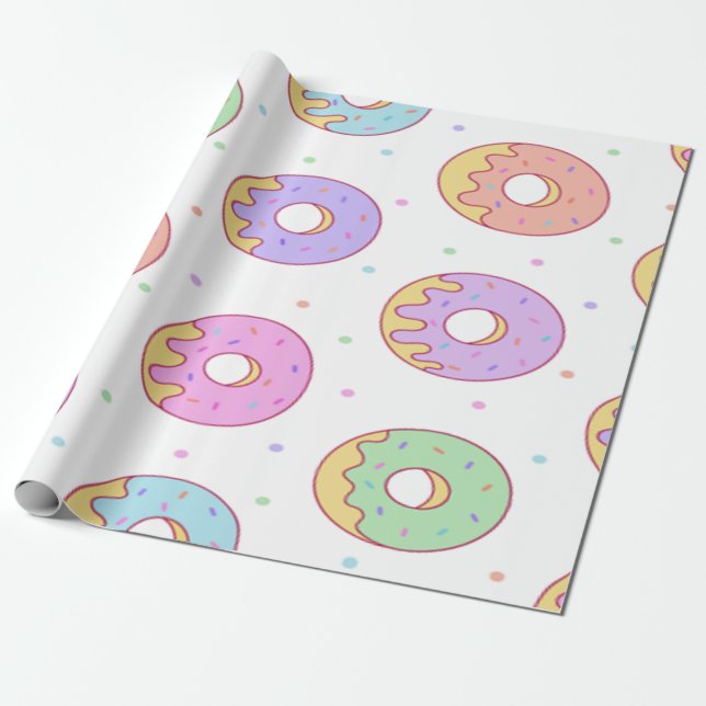 Coole trendy Colorful Donuts Geschenkpapier (Ungerollt)
