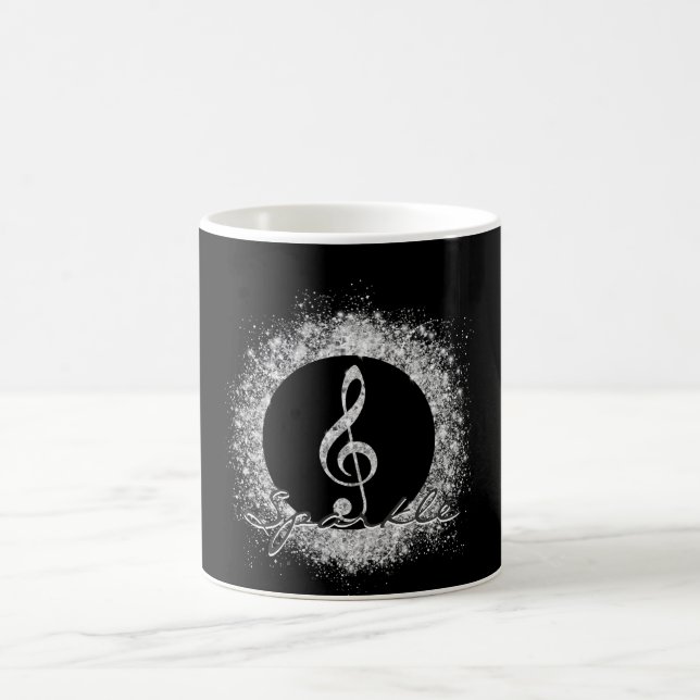 Coole trendy Music Treble Clef Glitzer Glitzern Kaffeetasse (Mittel)