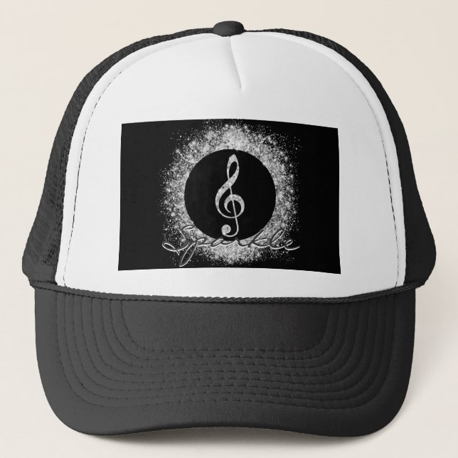 Coole trendy Music Treble Clef Glitzer Glitzern Truckerkappe (Vorderseite)