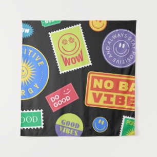 Coole trendy Patches Design. Abstrakter Hintergrun Wandteppich