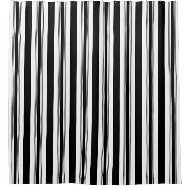 Coole Trendy Schwarzweiss-Vertikale Striped Duschvorhang (Vorderseite)