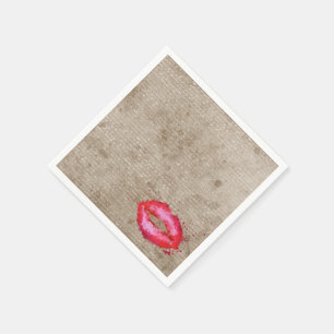 Coole trendy Vintage WasserfarbelippenSpritzer Serviette