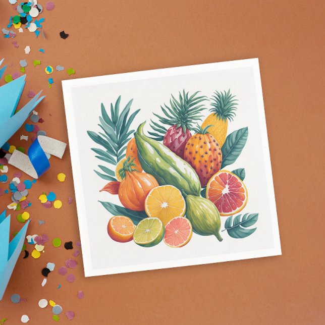 Coole Tropenfrüchte Geburtstagsparty Serviette (Von Creator hochgeladen)