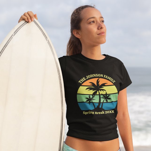 Coole Tropical Beach Trip Palmen Frauen T-Shirt (Von Creator hochgeladen)