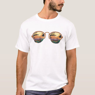 Coole tropische Sonnenbrille Sonnenuntergang Somme T-Shirt
