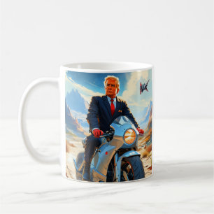 coole Trump Motorrad-Alien Planet Raumschiff MAGA Kaffeetasse