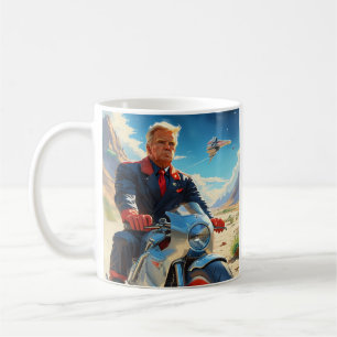coole Trump Motorrad-Alien Planet Raumschiff MAGA Kaffeetasse