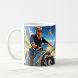 coole Trump Motorrad-Alien Planet Raumschiff MAGA Kaffeetasse