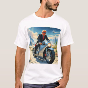 coole Trump Motorrad-Alien Planet Raumschiff MAGA T-Shirt