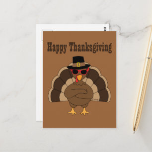 Coole Truthahn Happy Thanksgiving benutzerdefinier Postkarte