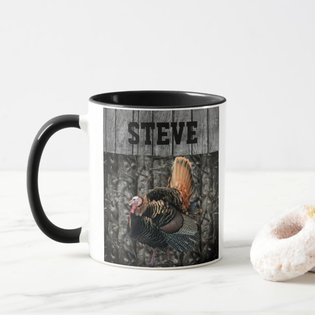 Coole Türkei Jagd Camouflage Name Personalisiert M Tasse (Mit Donut)