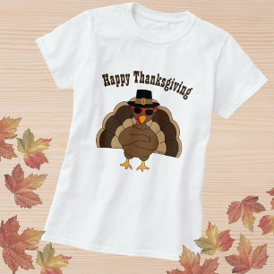 Coole Türkei w Sonnenbrille Happy Thanksgiving-He T-Shirt