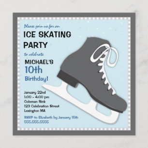 Coole Typ-Eis-Skaten-Geburtstags-Party Einladung