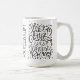 Coole Typografie frohe Weihnachten glücklich Neues Tasse