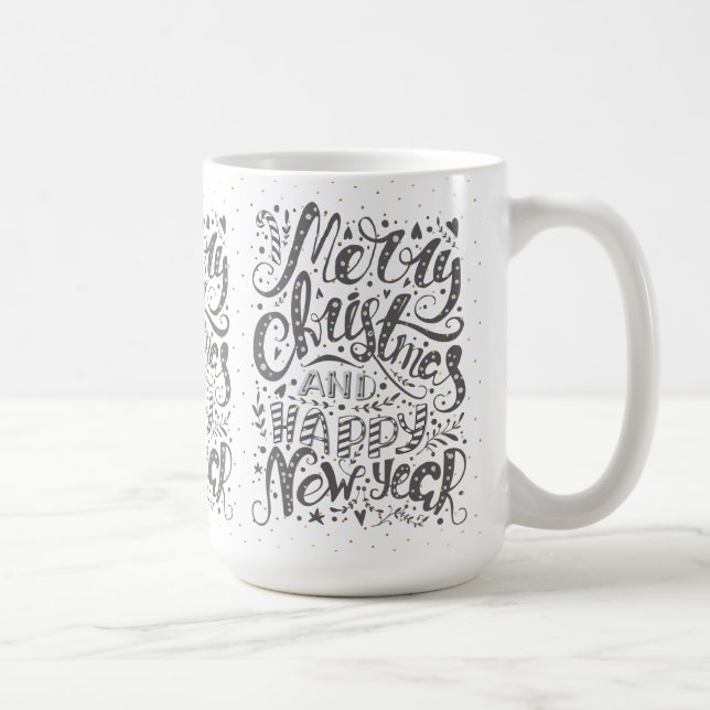 Coole Typografie frohe Weihnachten glücklich Neues Tasse (Rechts)