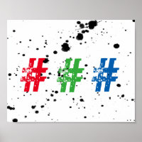 coole Typografie-Hashtag-Plakatwand