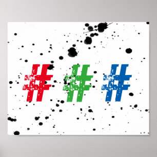coole Typografie-Hashtag-Plakatwand Poster