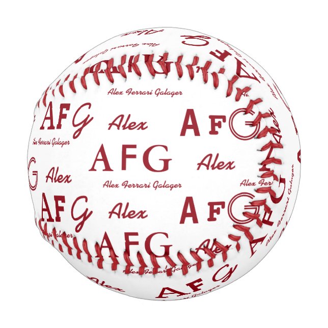 coole Typografie Muster der Namen personalisiert Baseball (Vorne Rechts)