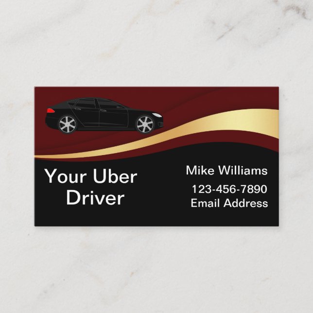 Coole Uber Driver Unique Automotive Business Card Visitenkarte (Vorderseite)