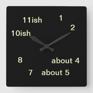 Coole Uber Geek Hipster Black One-ish Clock 3 Quadratische Wanduhr
