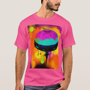 Coole Ufo Art. Farbenfrohe, lebendige Alien Art. T-Shirt