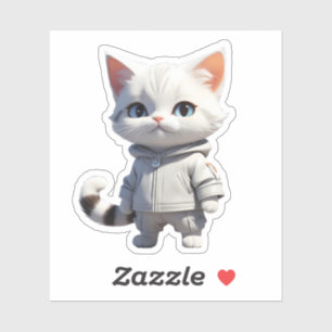 Coole und bezaubernde Katze-Illustration Aufkleber