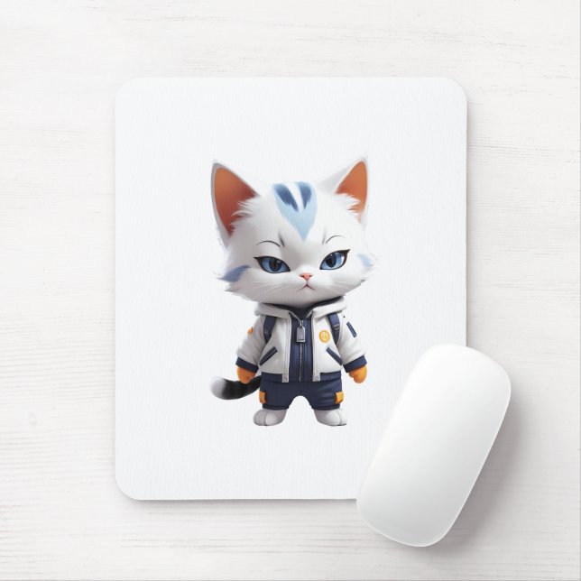 Coole und bezaubernde Katze-Illustration Mousepad (Mit Mouse)