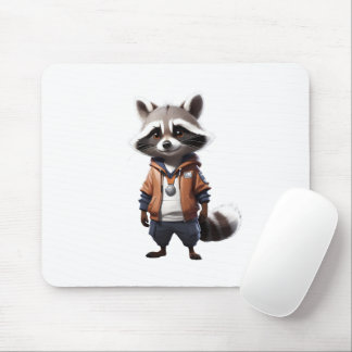 Coole und bezaubernde Raccoon-Illustration Mousepad