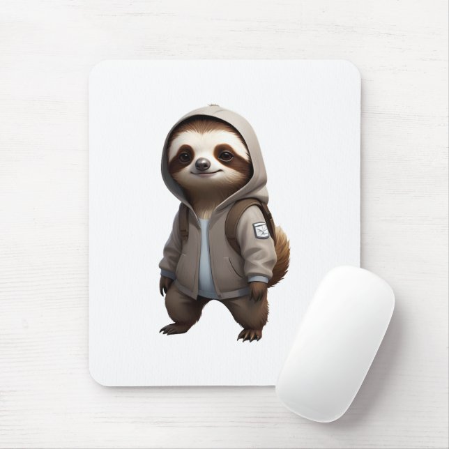 Coole und bezaubernde Sloth-Illustration Mousepad (Mit Mouse)