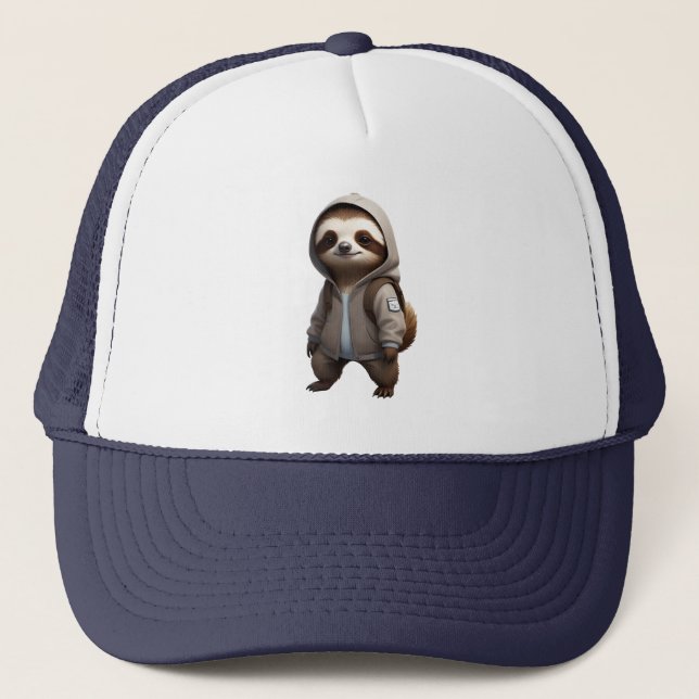 Coole und bezaubernde Sloth-Illustration Truckerkappe (Vorderseite)