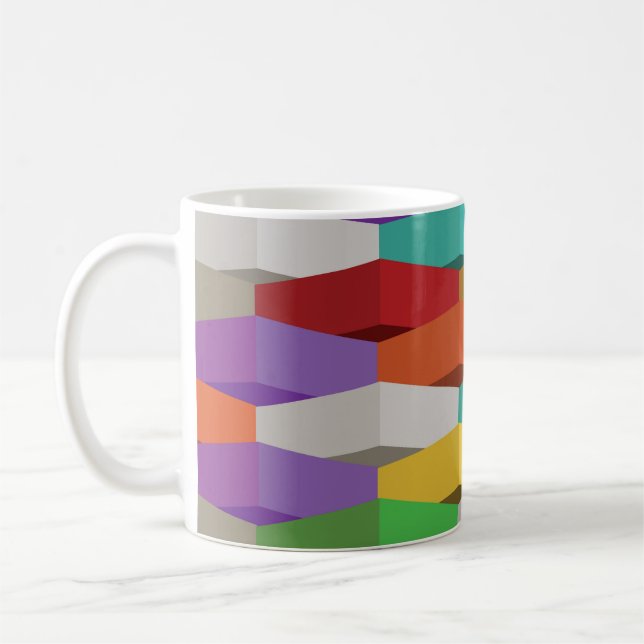 Coole und farbenfrohe geometrische Formen Kaffeetasse (Links)