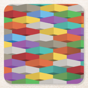 Coole und farbenfrohe geometrische Formen Rechteckiger Pappuntersetzer