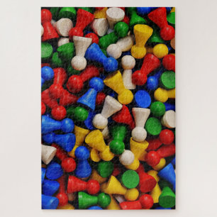 Coole und farbenfrohe Holzspielerpartie Puzzle