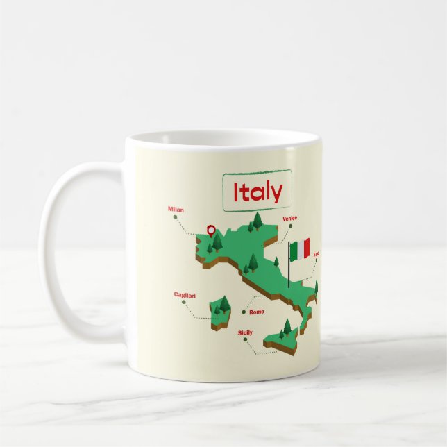 Coole und farbenfrohe Karte Italiens Kaffeetasse (Links)