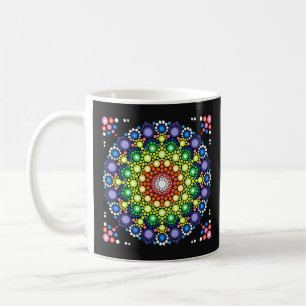 Coole und farbenfrohe Mandala-Blumenmuster Kaffeetasse