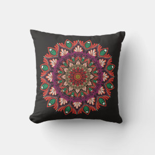 Coole und farbenfrohe Mandala-Blumenmuster Kissen