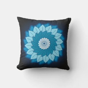Coole und farbenfrohe Mandala Muster Blaue Flammen Kissen